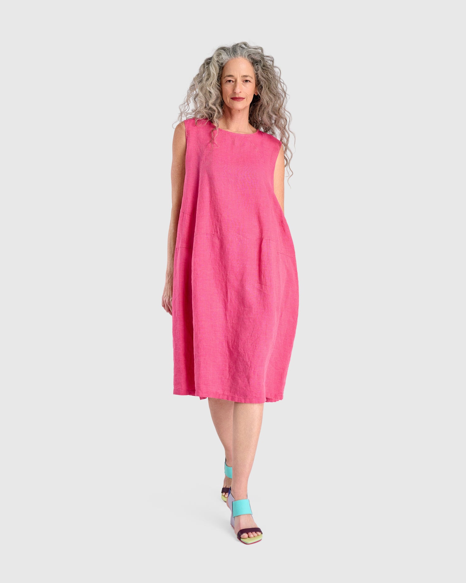 alembika-linen-swing-kleid-flamingo image 2