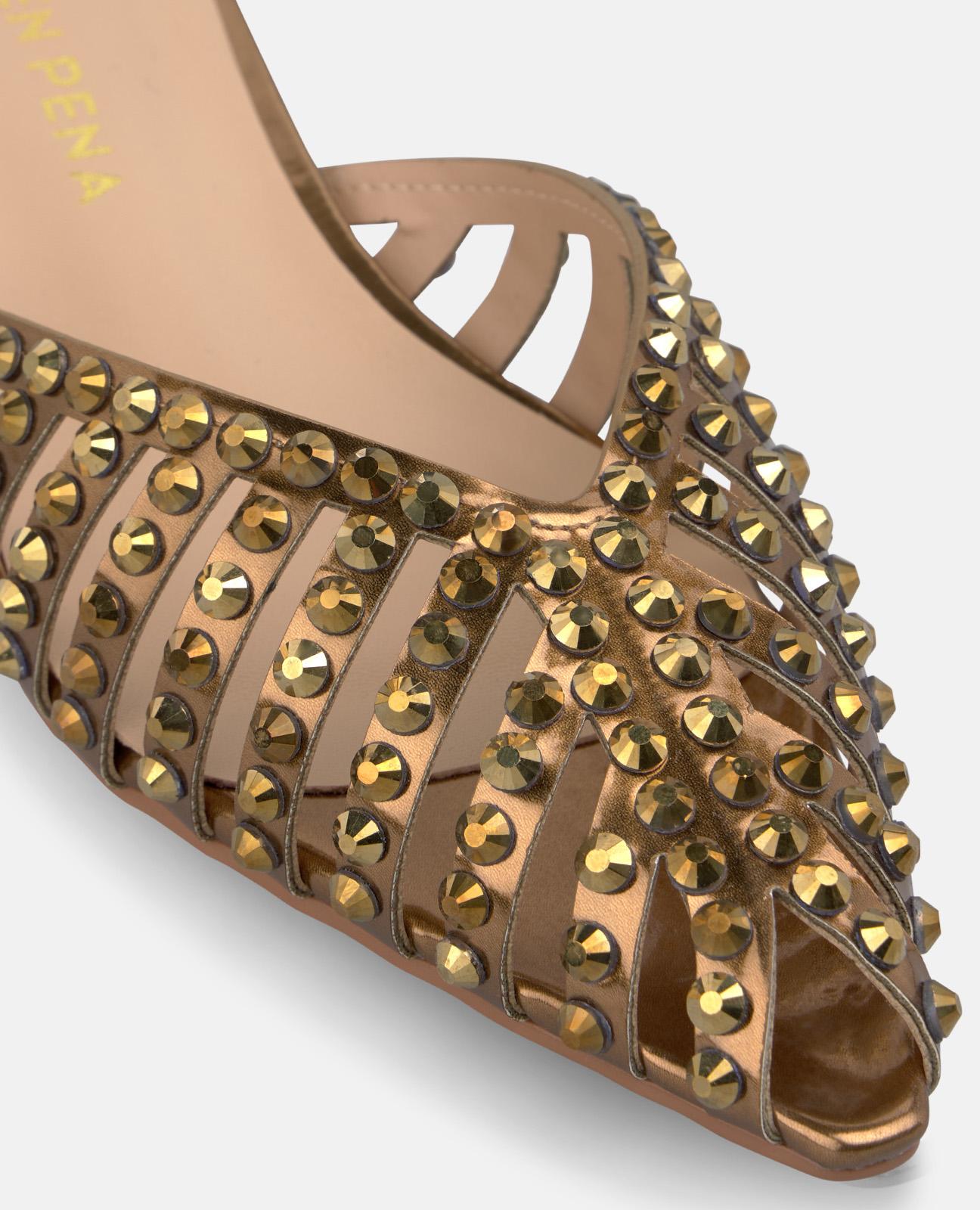alma-en-pena-open-heel-mules-mit-mesh-einsatz-bronze image 4
