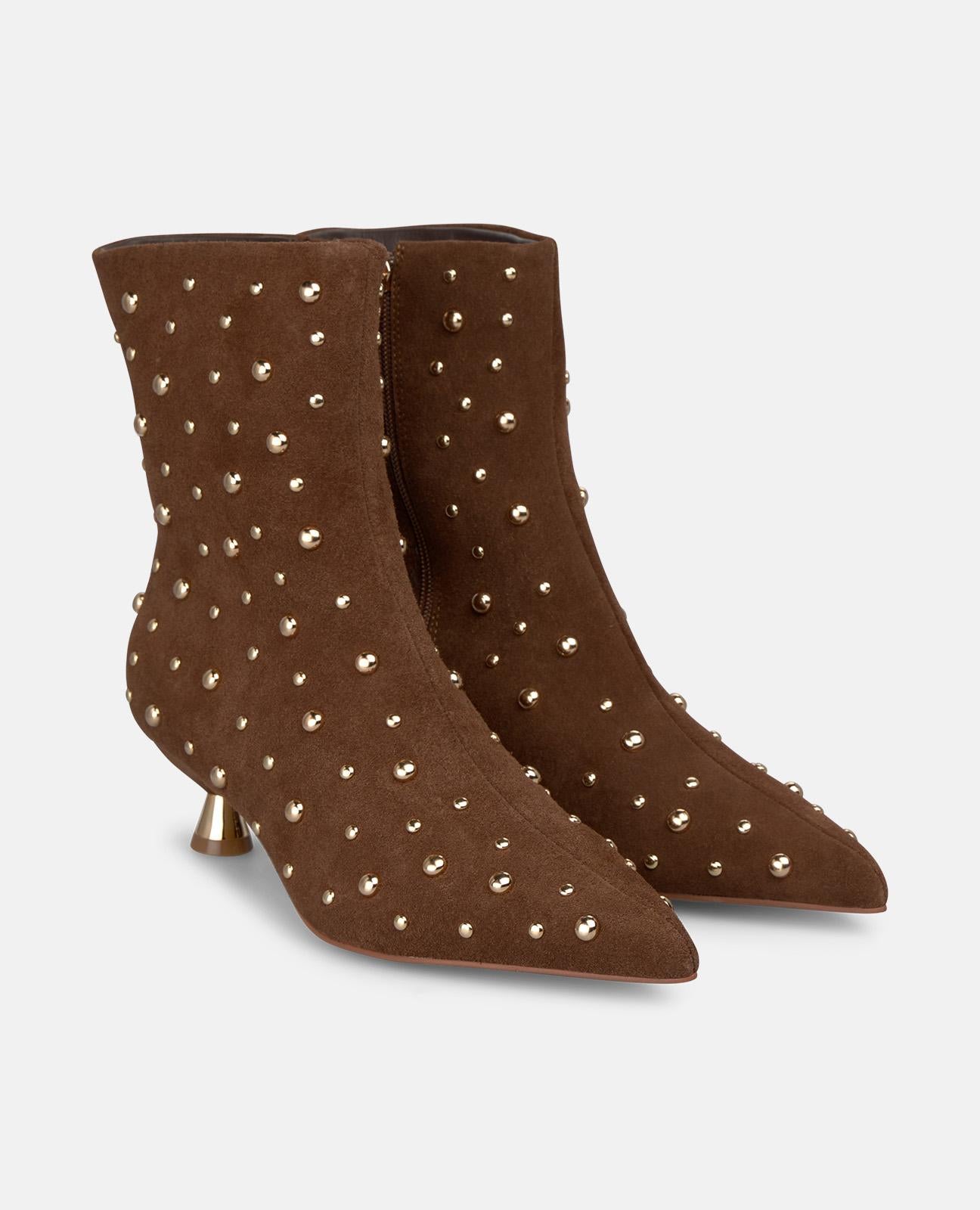 alma-en-pena-stiefeletten-velours-nieten-camel-4-cm image 2