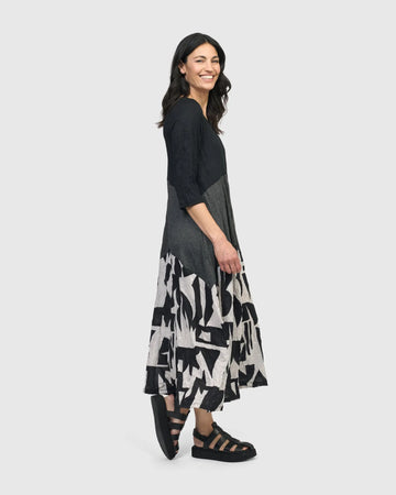 alembika-inkjet-maxi-dress-damen-kleid-mono image 8