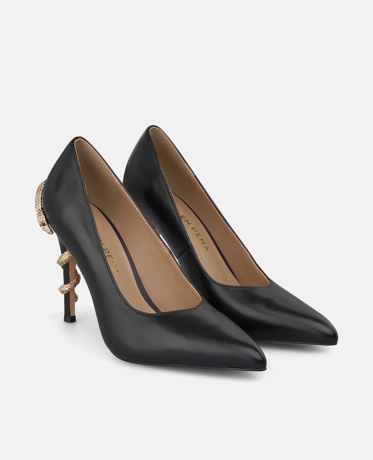 alma-en-pena-alfa-64167-leder-pumps-mit-schlangenprint-schwarz-10-cm image 2
