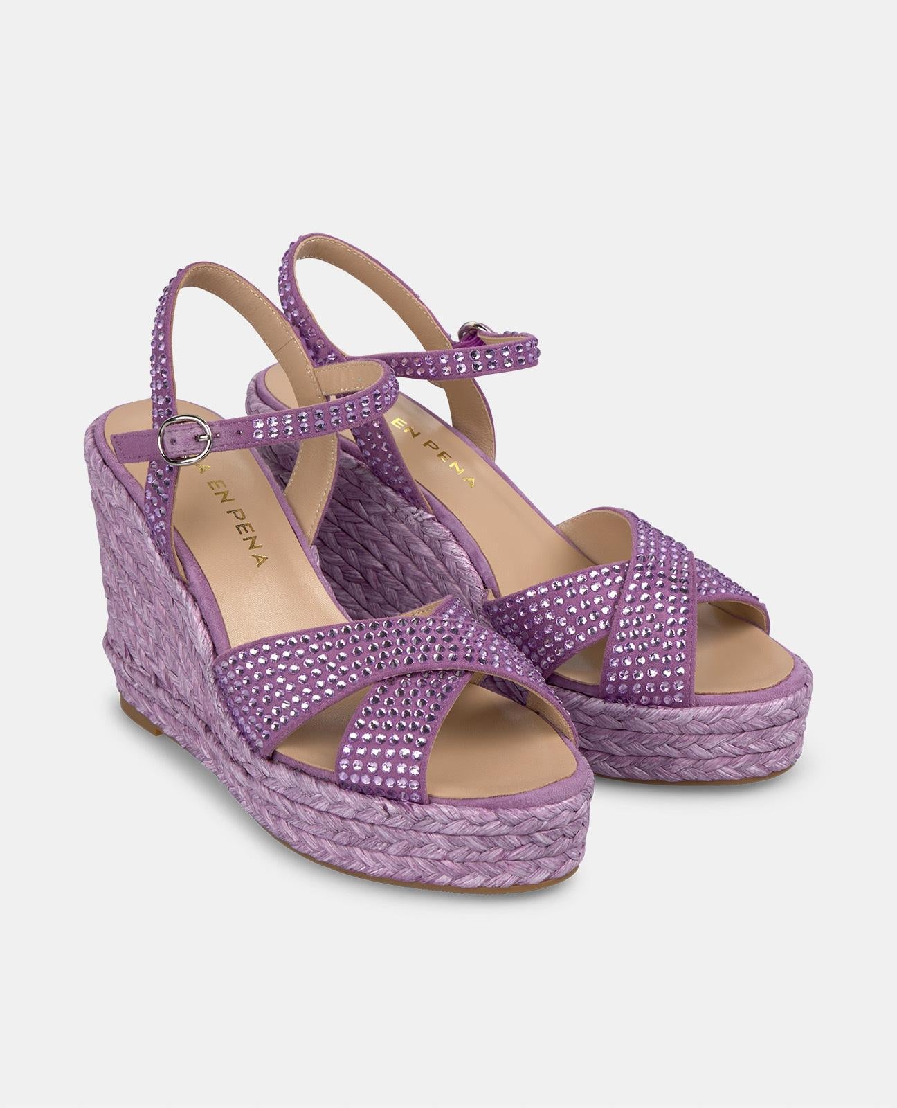 alma-en-pena-keilsandalette-geflochten-mit-strass-violett-9-8-cm-keil image 2