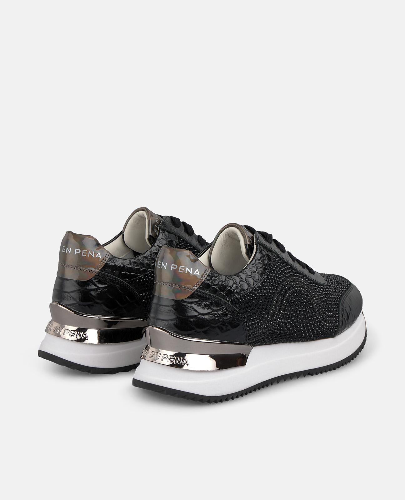 alma-en-pena-sneaker-mit-strass-schwarz-schn-rung-4-5-cm-plateau image 3