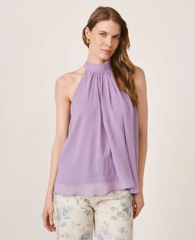 alma-en-pena-neckholder-bluse-chiffon-lila image 1