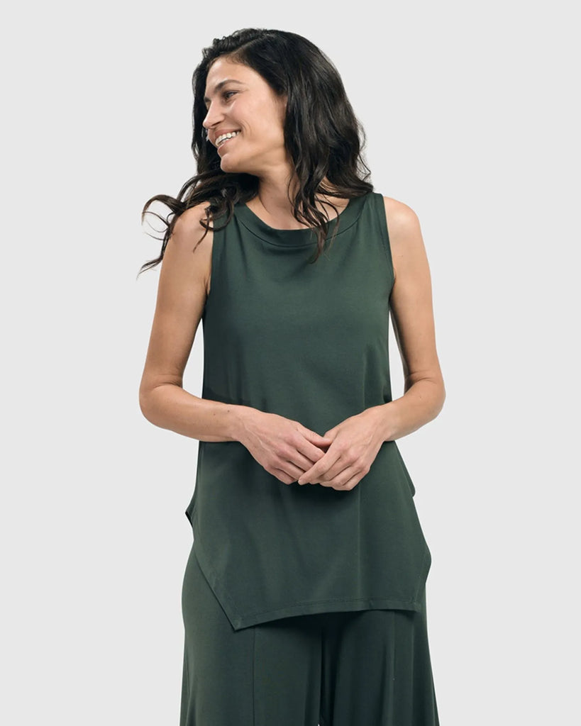 alembika-essential-cutaway-tank-top-rmelloses-top-in-gr-n image 1