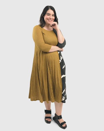 alembika-jill-crinkle-swing-kleid-gelb image 2