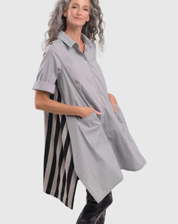 alembika-bars-button-down-tunika-shirt-stripe image 5