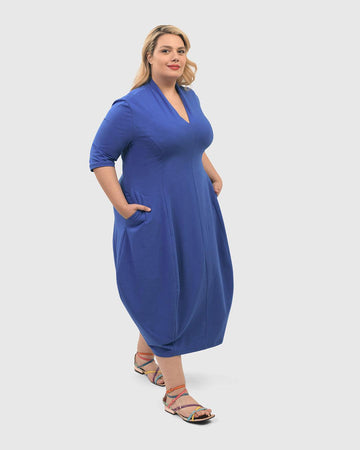 alembika-carla-cocoon-midi-dress-cobalt-damen-cocoon-kleid image 6
