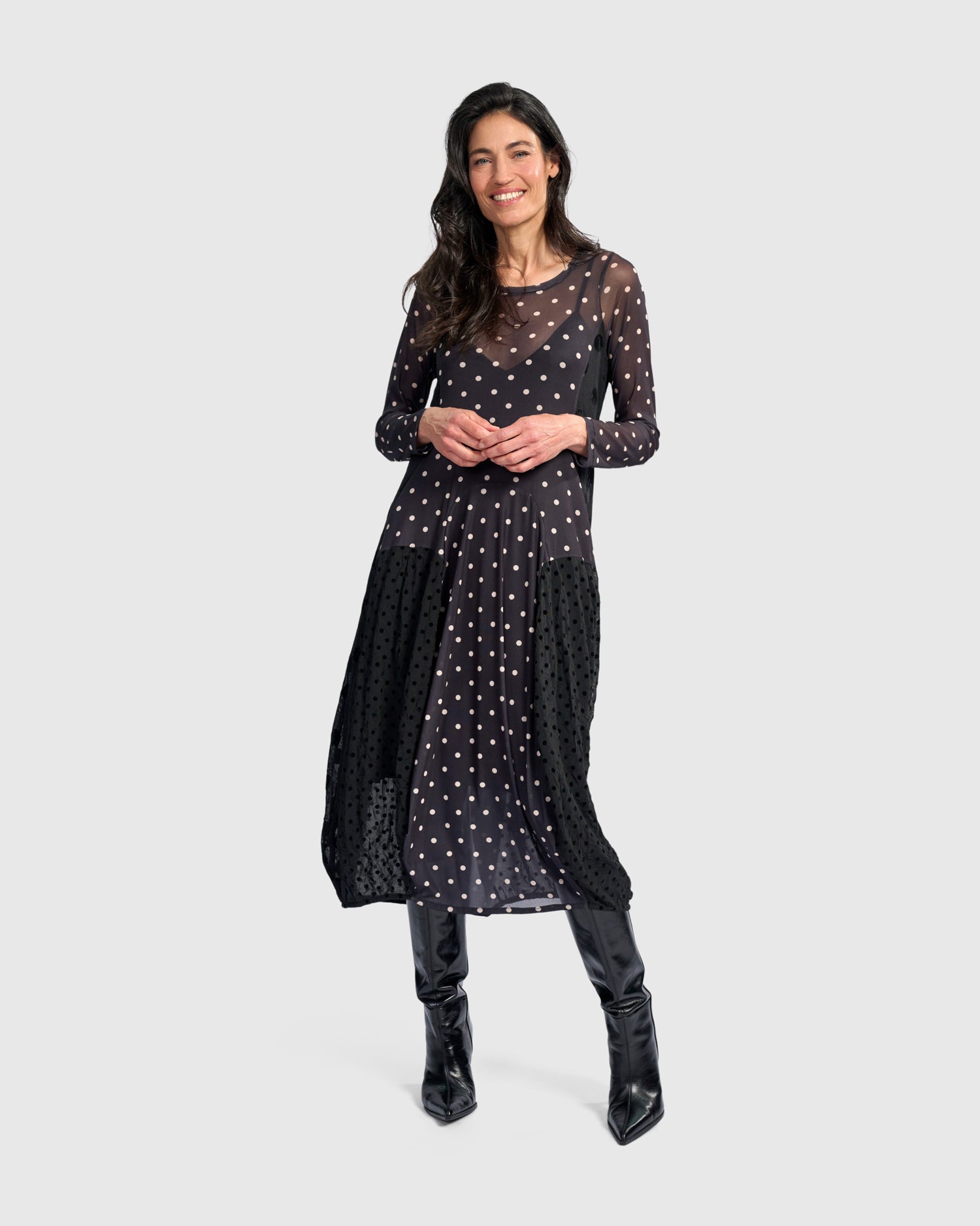 alembika-dottie-jolie-cocoon-kleid-schwarz-wei image 7
