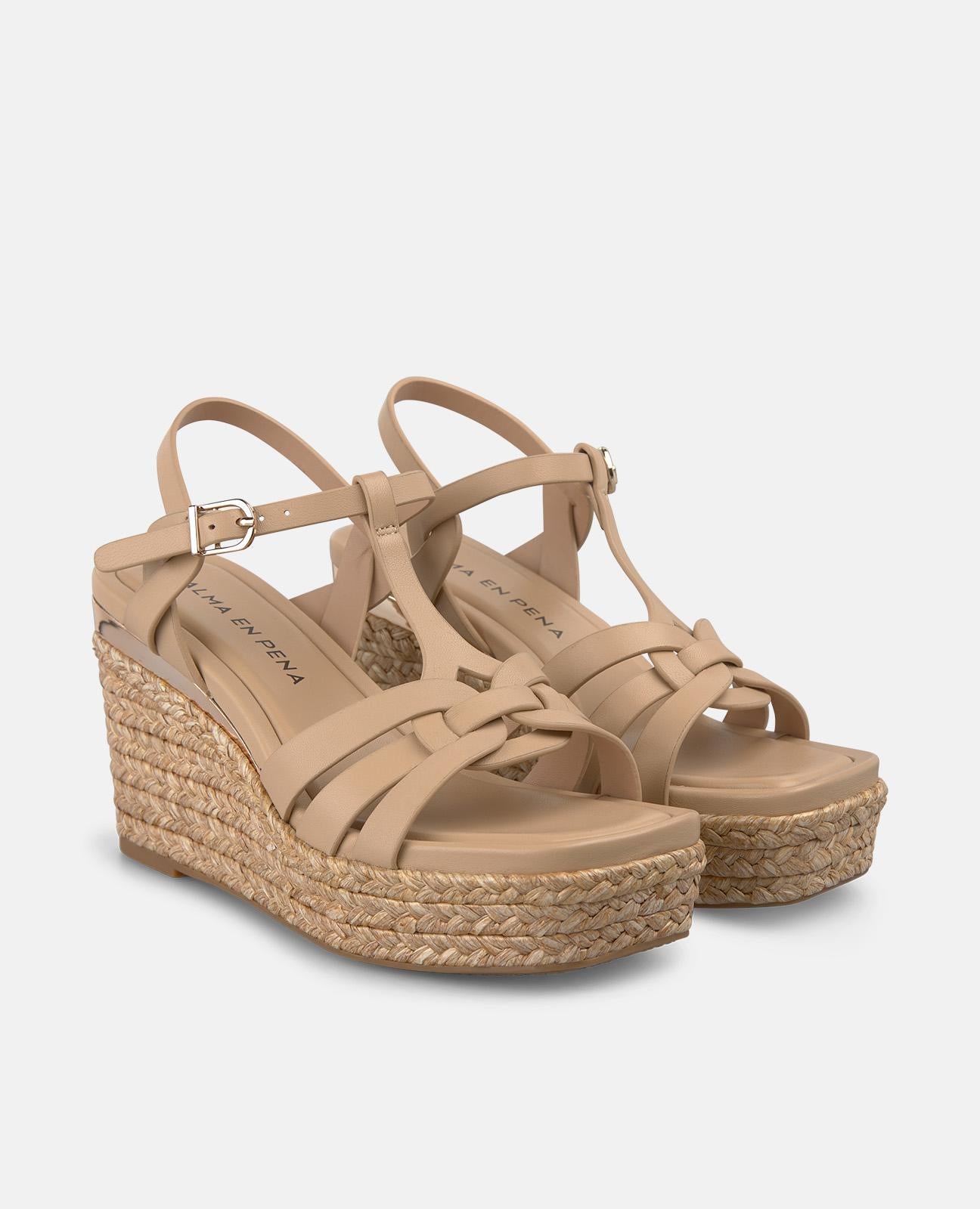 alma-en-pena-multiple-strap-esparto-wedge-keilsandalen-arena image 2