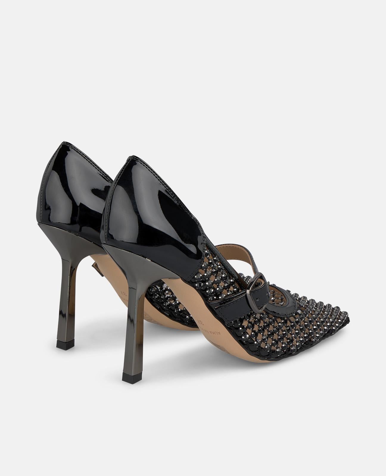 alma-en-pena-mesh-pumps-damen-high-heels-schwarz-mit-strass-und-10-cm-absatz image 3