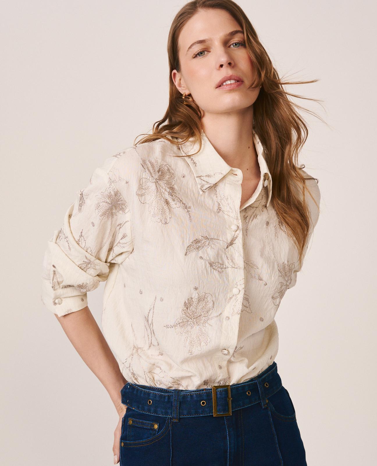 alma-en-pena-hemdbluse-wei-mit-blumenstickerei-viskose image 3