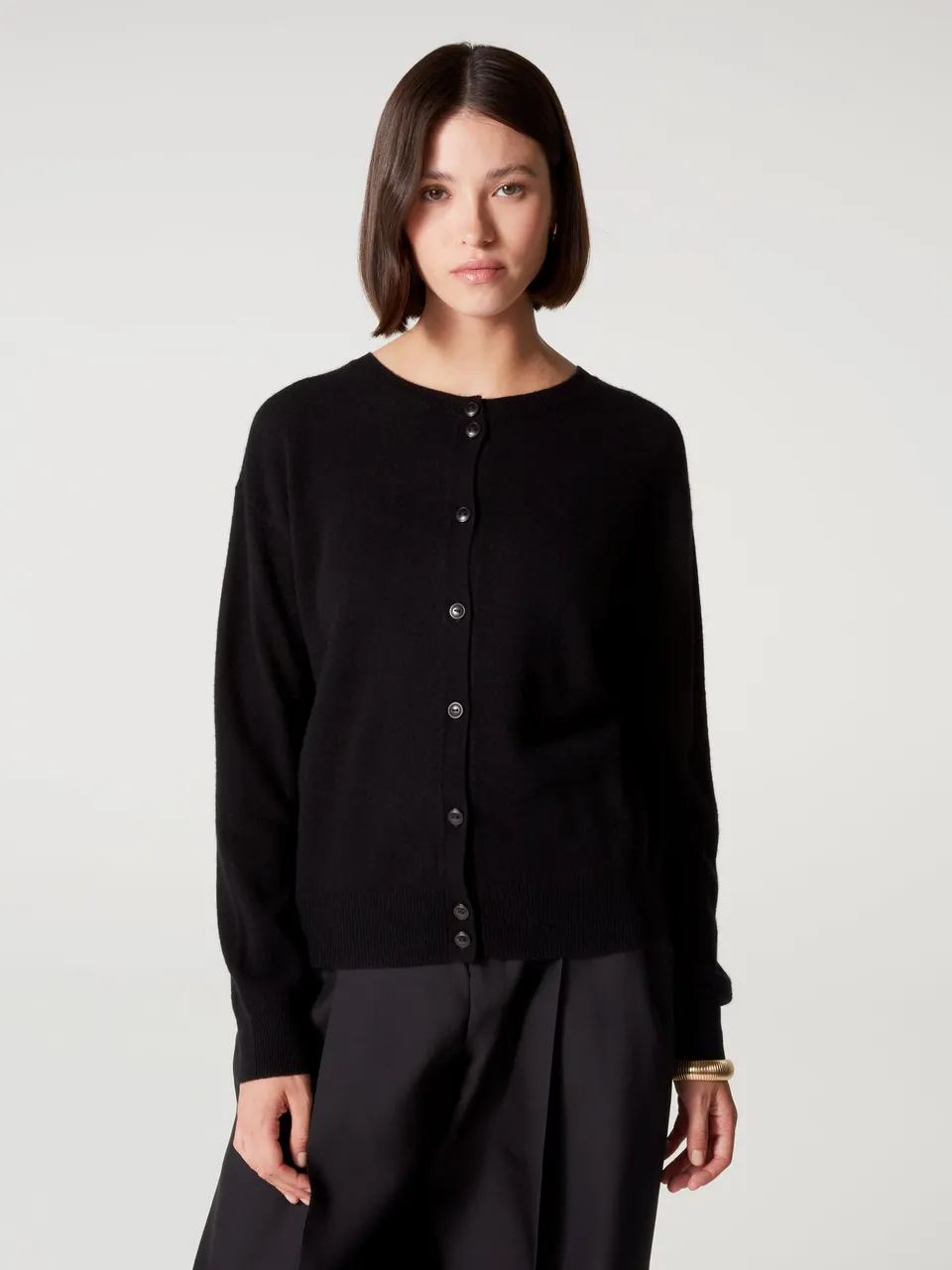 absolut-lisette-damen-kaschmir-cardigan-r-versible-2-in-1-schwarz image 1