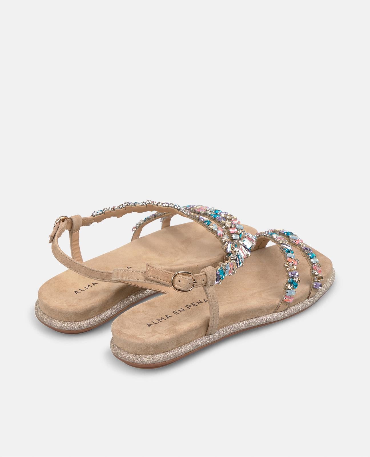 alma-en-pena-flat-sandal-with-jewel-straps-flache-schmuck-sandale-arena image 3