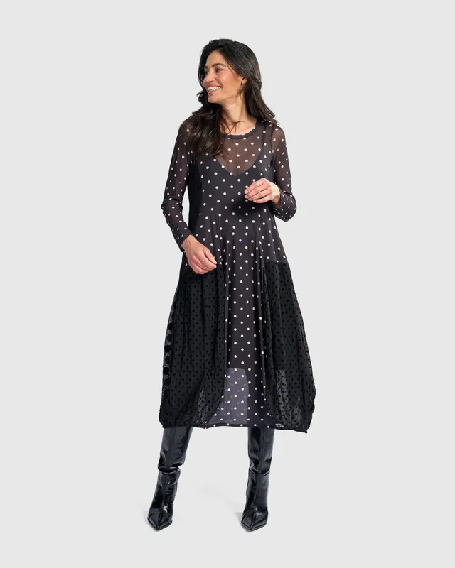 alembika-dottie-jolie-cocoon-kleid-schwarz-wei image 1