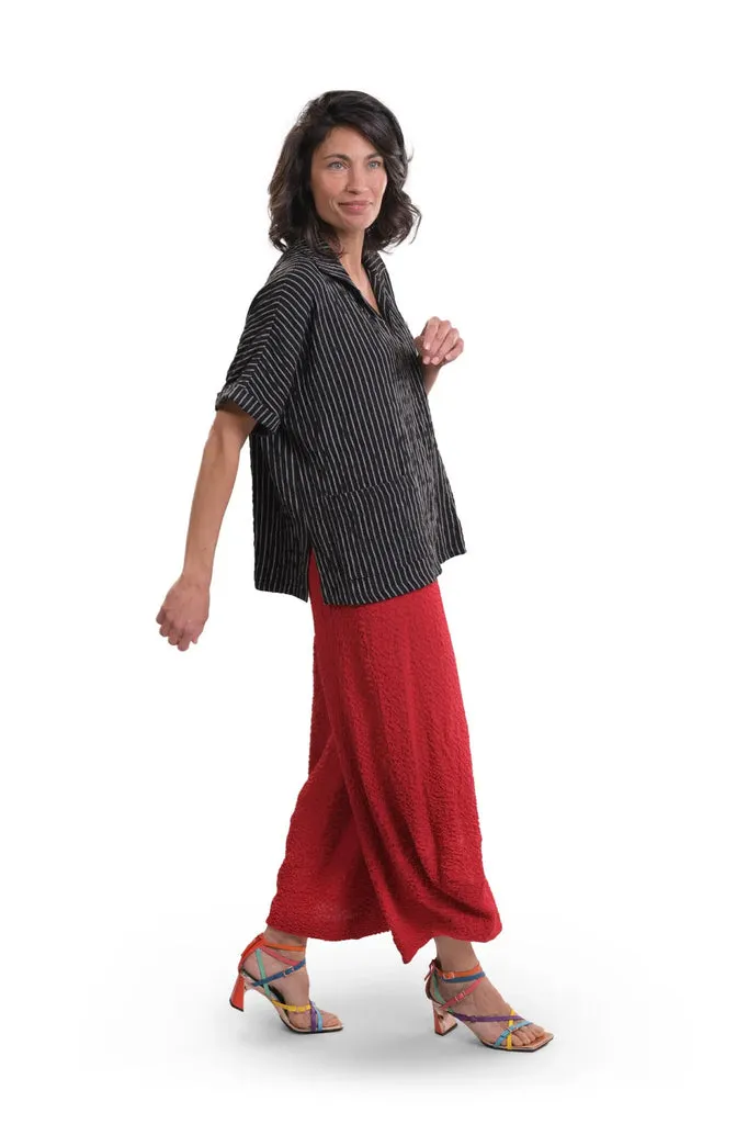 alembika-pinstripe-polo-top-schwarz-nadelstreifen image 1