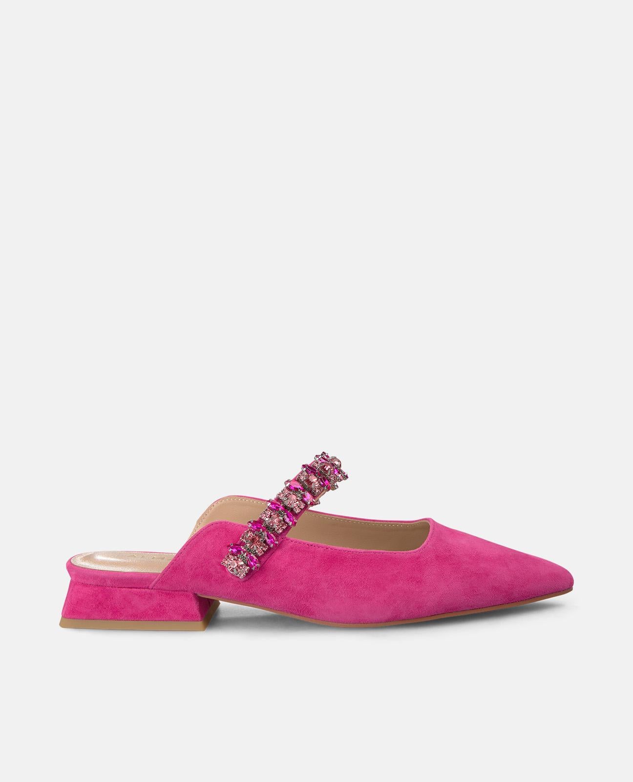 alma-en-pena-mule-fuchsia-spitz-mit-strass-riemen-2-cm image 1