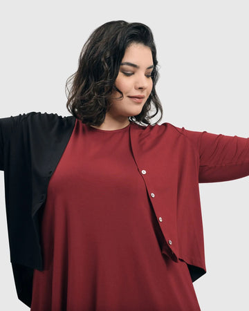 alembika-essential-2-tone-crop-cardigan-cropped-strickjacke-in-plum image 7