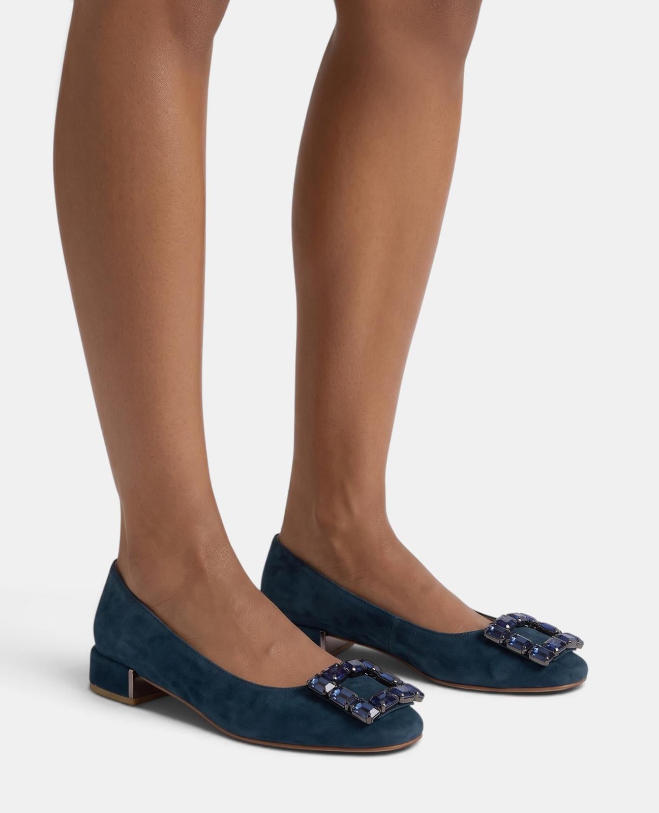 alma-en-pena-ballerinas-wildleder-blau-schmuck-schnalle-3-cm image 5