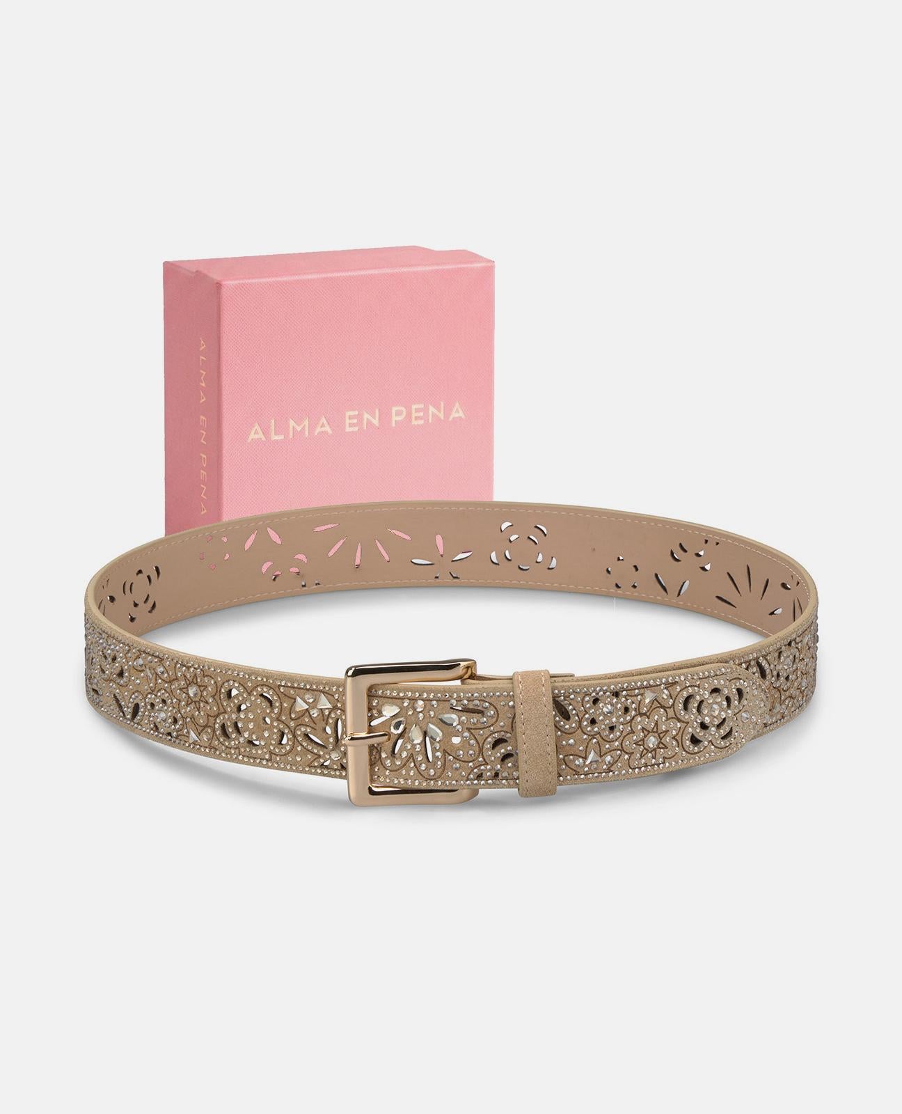 alma-en-pena-beaded-belt-4-cm-lederg-rtel-braun image 4