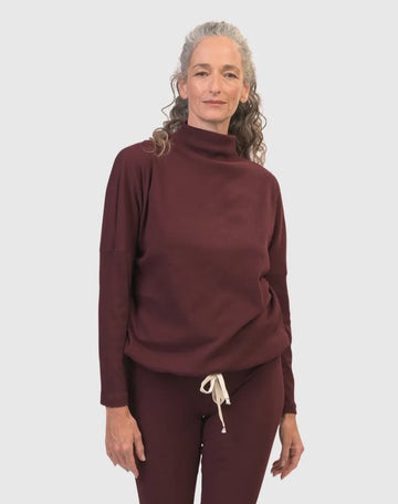 alembika-zen-drawstring-sweatshirt-wine-pullover image 5