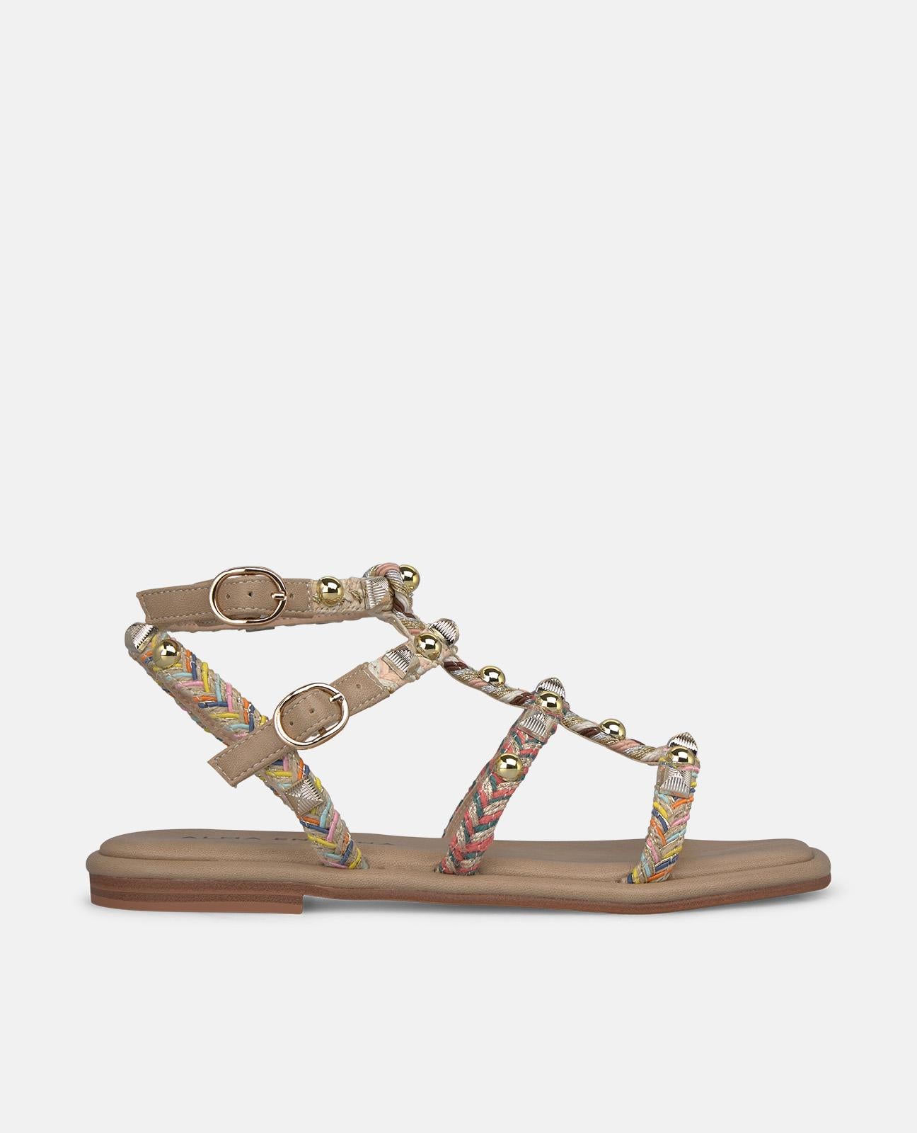 alma-en-pena-flache-sandalen-arena-griechische-riemchensandalen image 1