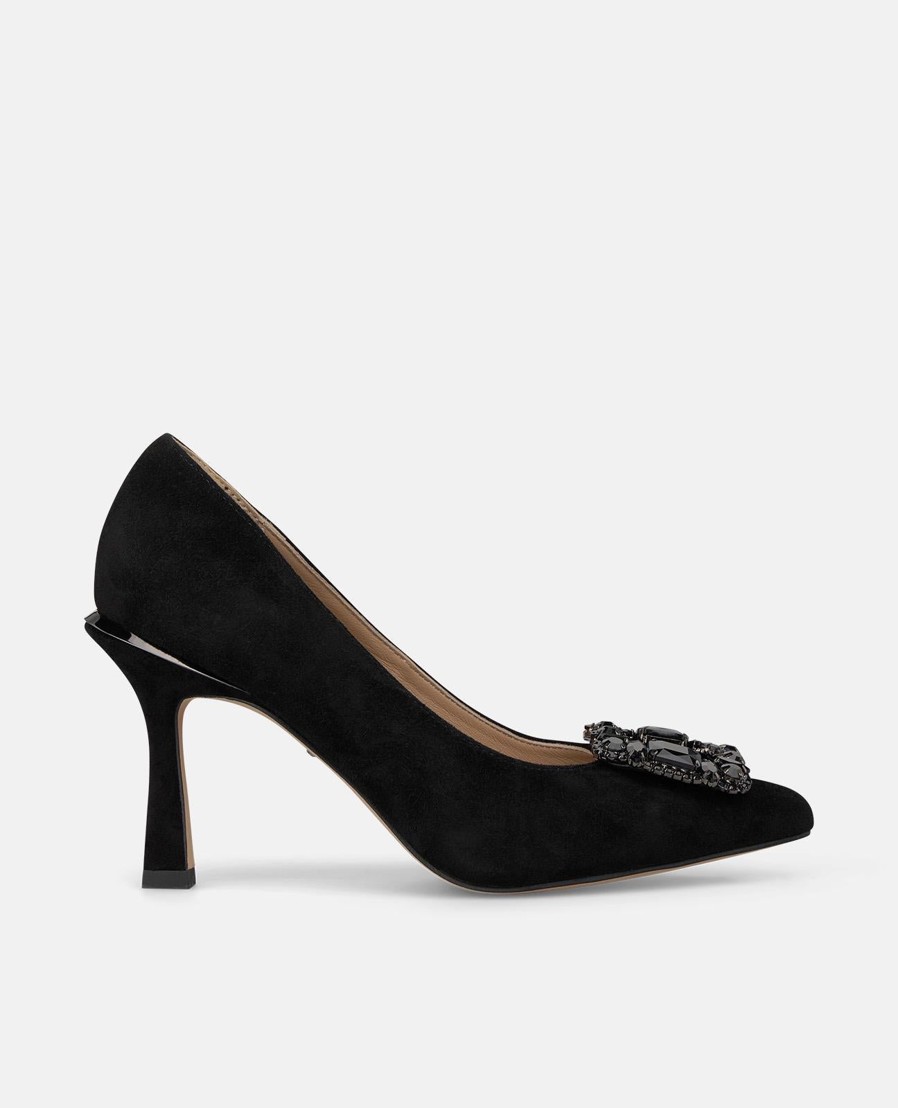 alma-en-pena-wildleder-pumps-schwarz-blume-8-cm image 1