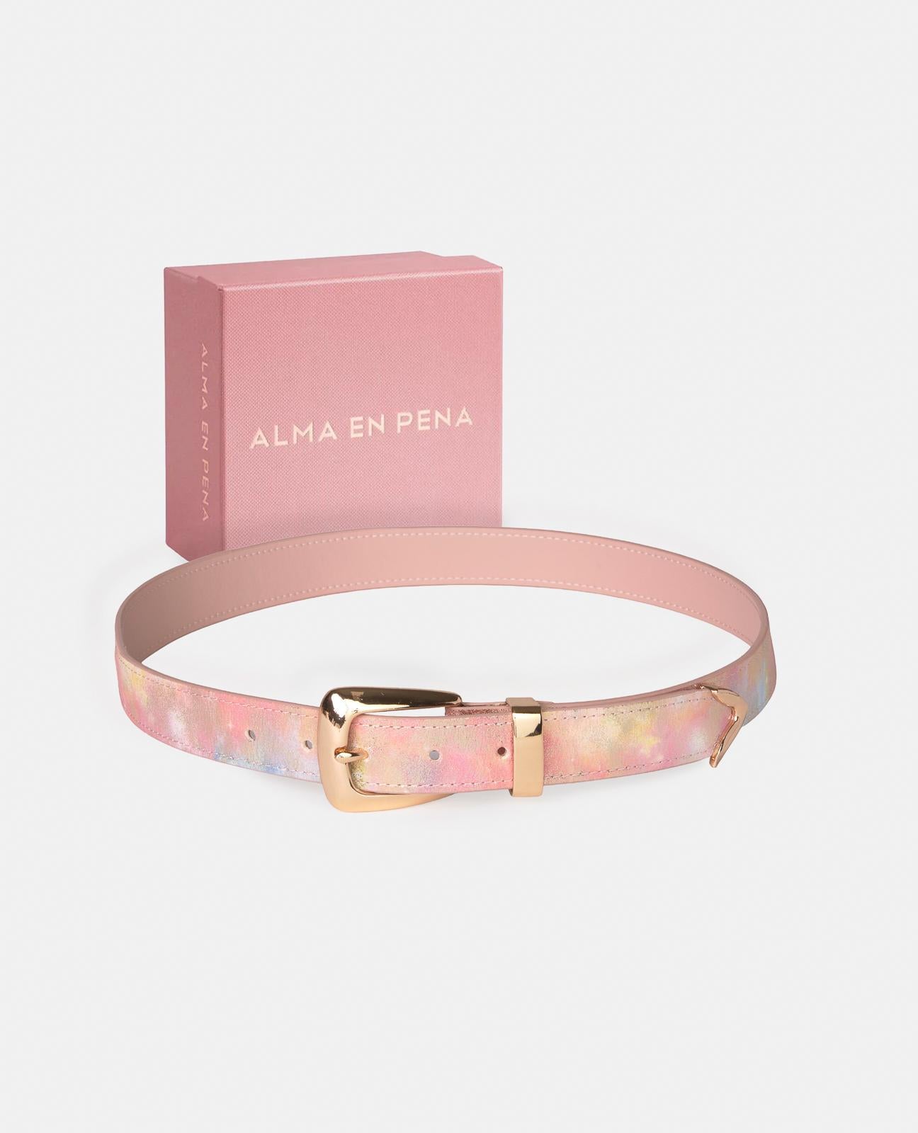 alma-en-pena-lederg-rtel-rosa-3-cm-breit-metallschnalle image 4