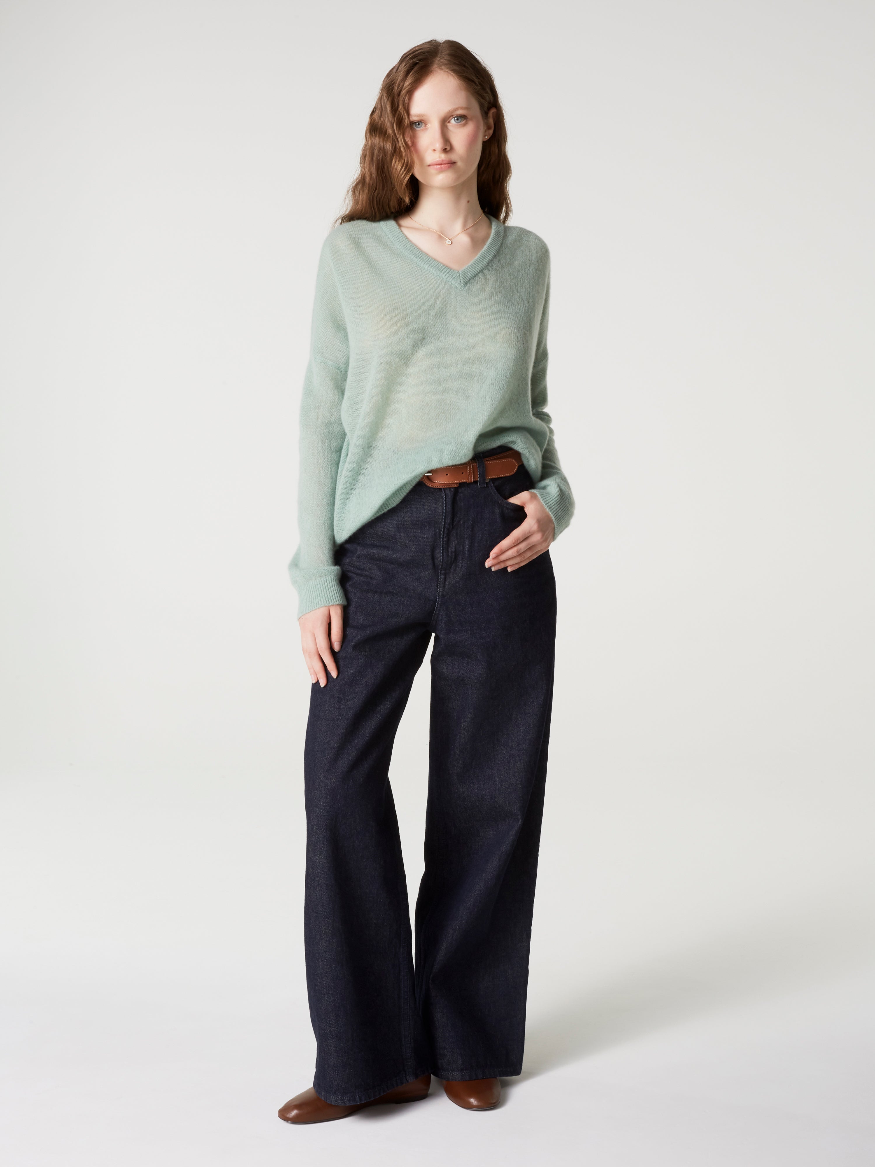 absolut-angelica-oversize-pullover-damen-v-ausschnitt-fein-kaschmir image 2