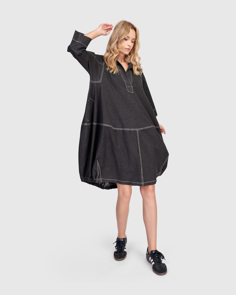 alembika-panama-oversized-hemdkleid-black-denim image 1