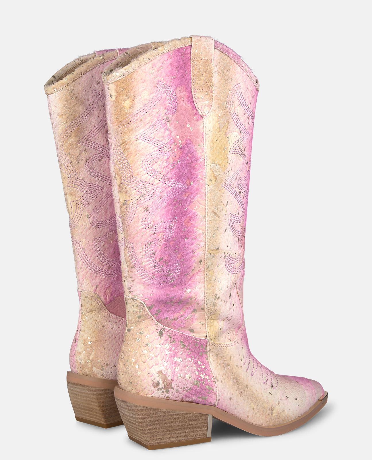 alma-en-pena-special-cowboy-boot-cowboystiefel-schlangenoptik-rosa-5-cm image 4