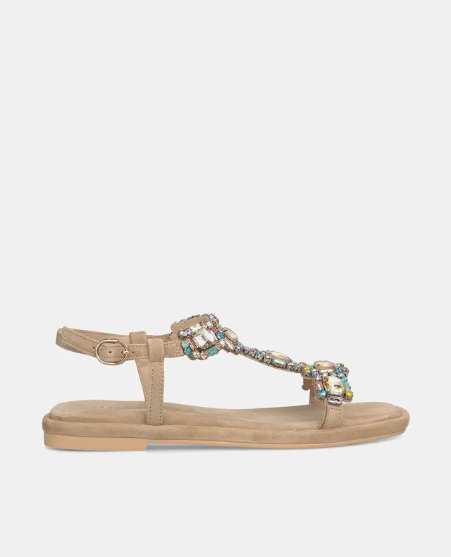 alma-en-pena-flachsandale-eckig-mit-strass-1-cm image 1