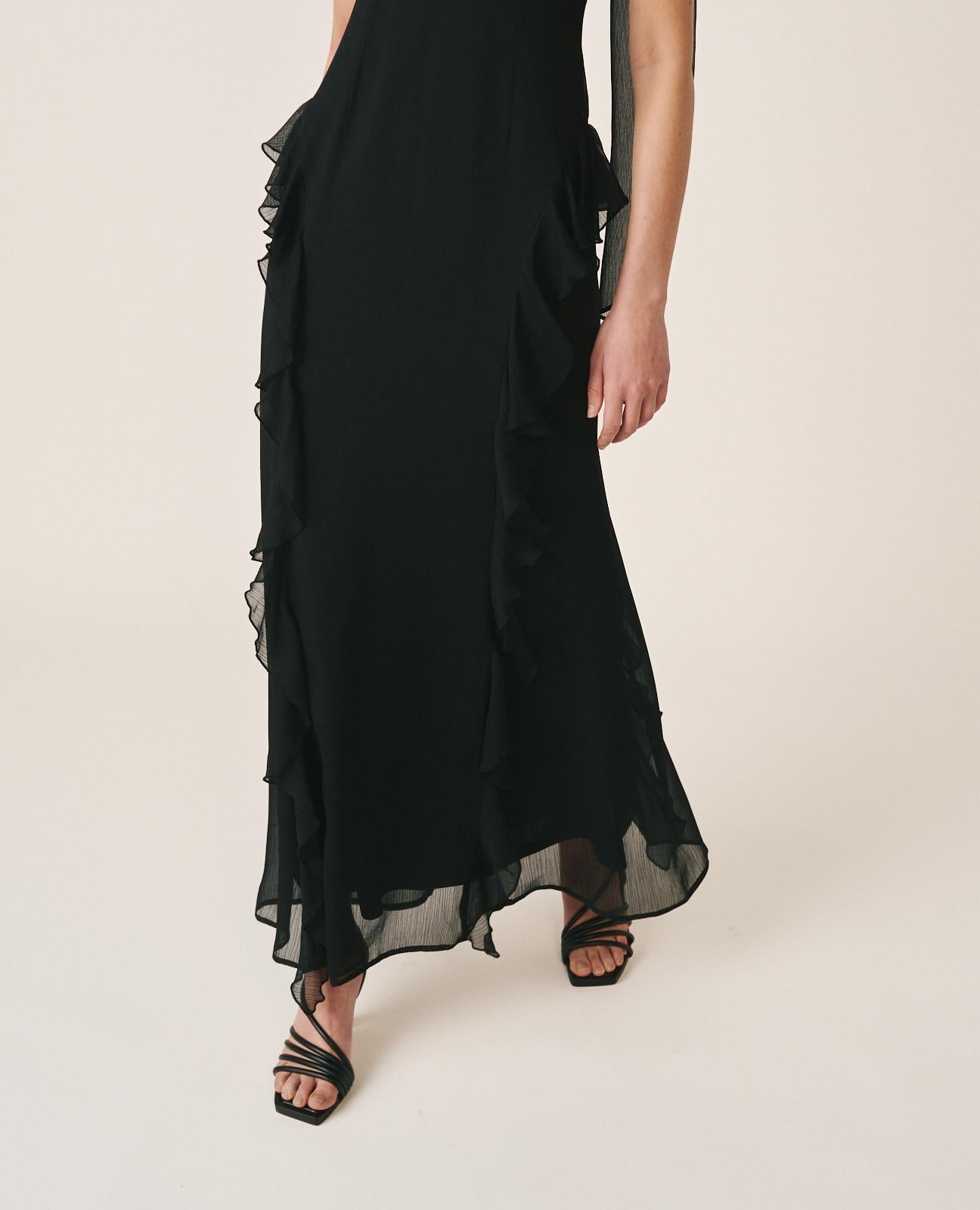 alma-en-pena-maxikleid-mit-r-schen-schwarz-inkl-tuch image 6