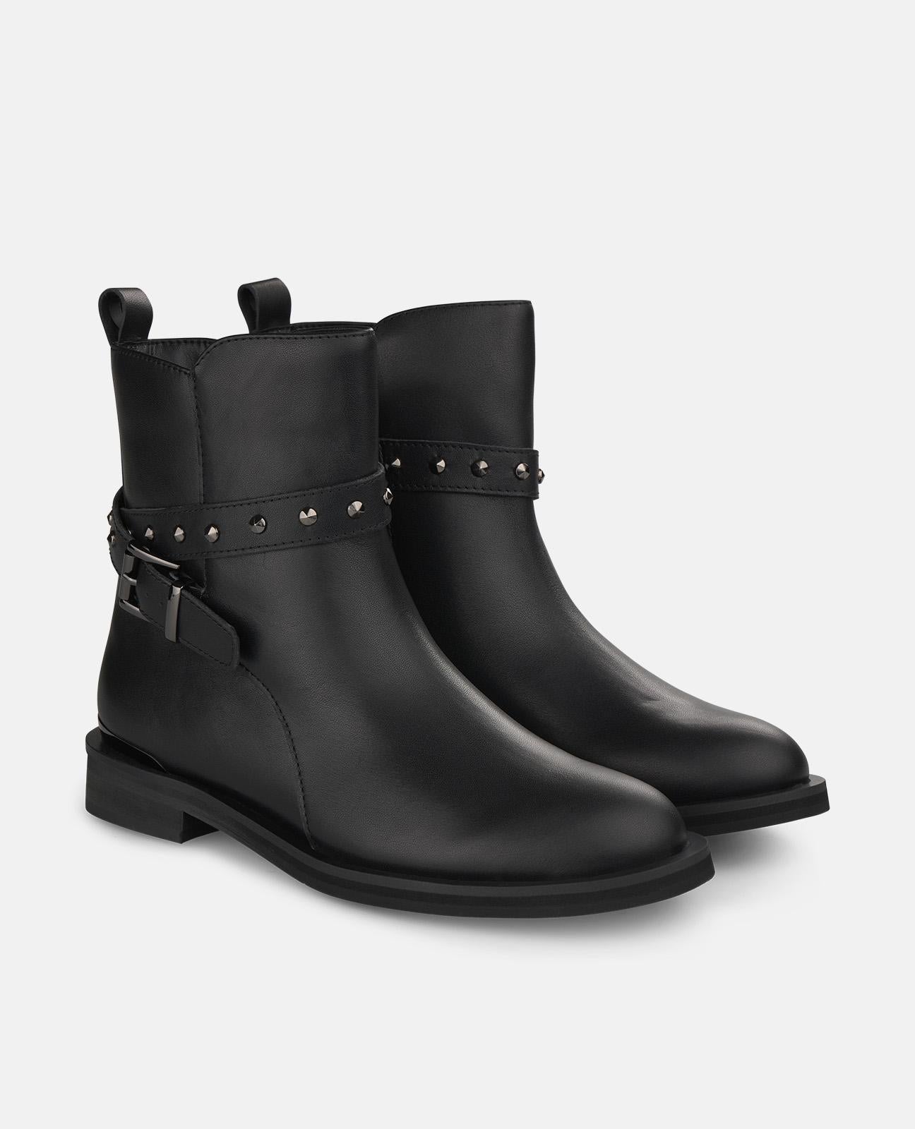 alma-en-pena-flache-stiefelette-mit-nieten-schwarz image 2