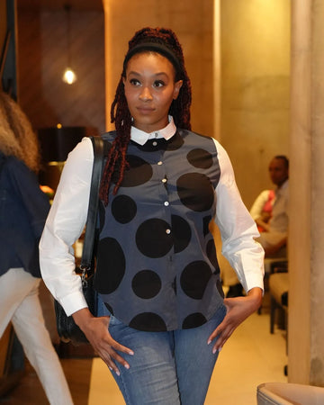 alembika-urban-dots-button-down-shirt-navy image 2