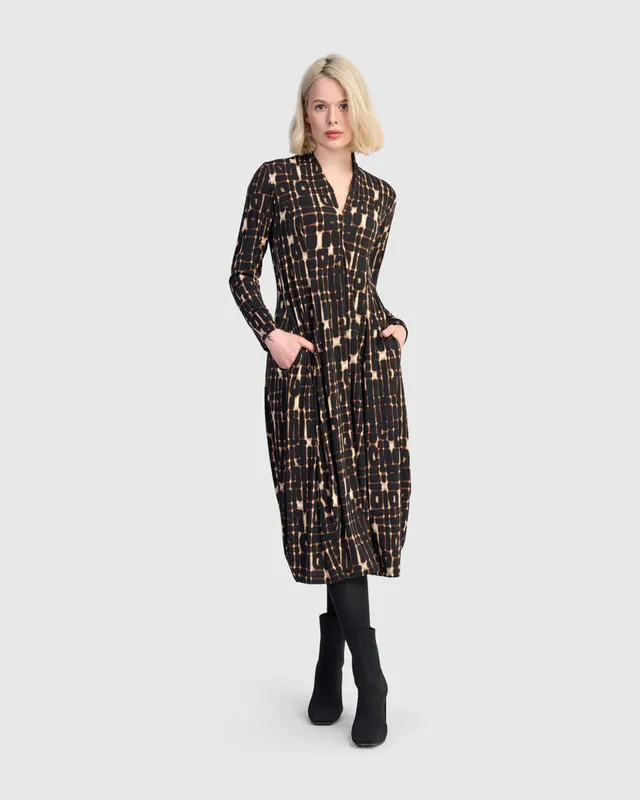 alembika-neura-cocoon-dress-ad815m-matrix-midi-kleid image 1