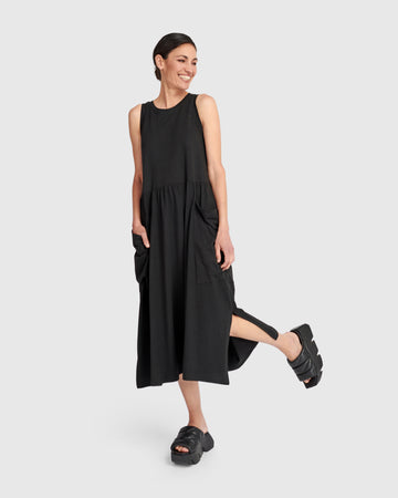 alembika-urban-staple-pocket-tank-kleid-schwarz image 2