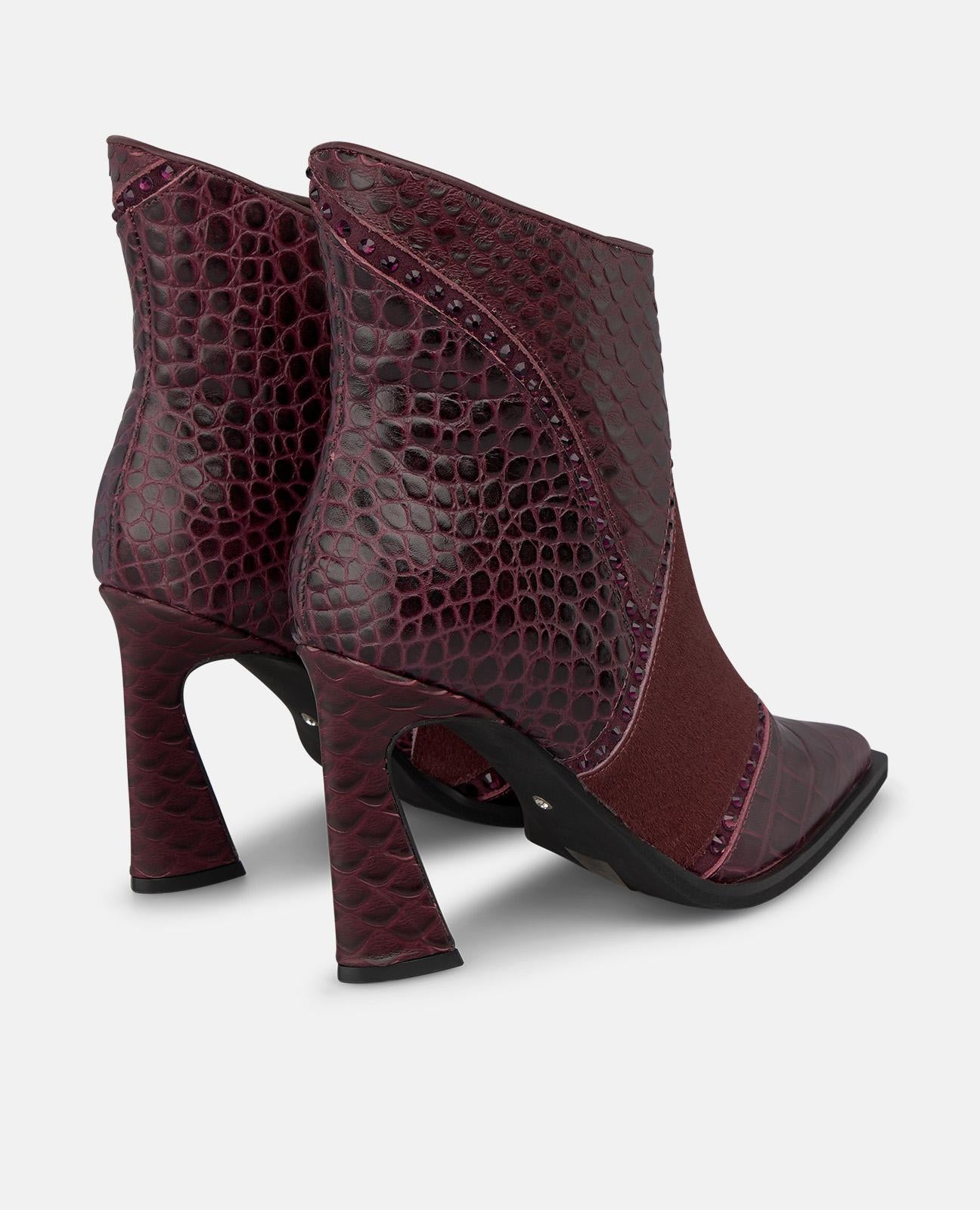 alma-en-pena-animal-print-stiefelette-bordeaux-krokopr-gung-9-cm-trichterabsatz image 3