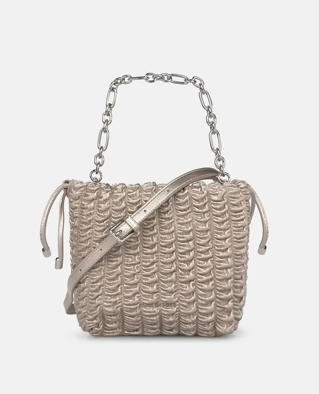 alma-en-pena-beuteltasche-bronze-ledertasche-mit-schulterkette-crossbody image 1