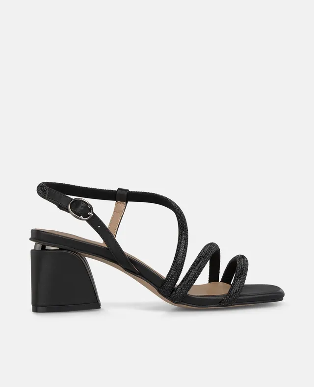 alma-en-pena-half-strap-sandal-mit-strass-riemchensandalette-schwarz image 1
