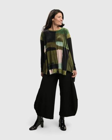 alembika-al-fresco-velvet-trapeze-top-olive image 2