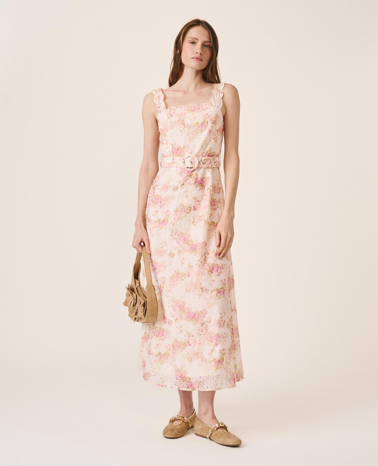 alma-en-pena-maxikleid-lang-rosa-floral-mit-stickerei-und-g-rtel-s image 3