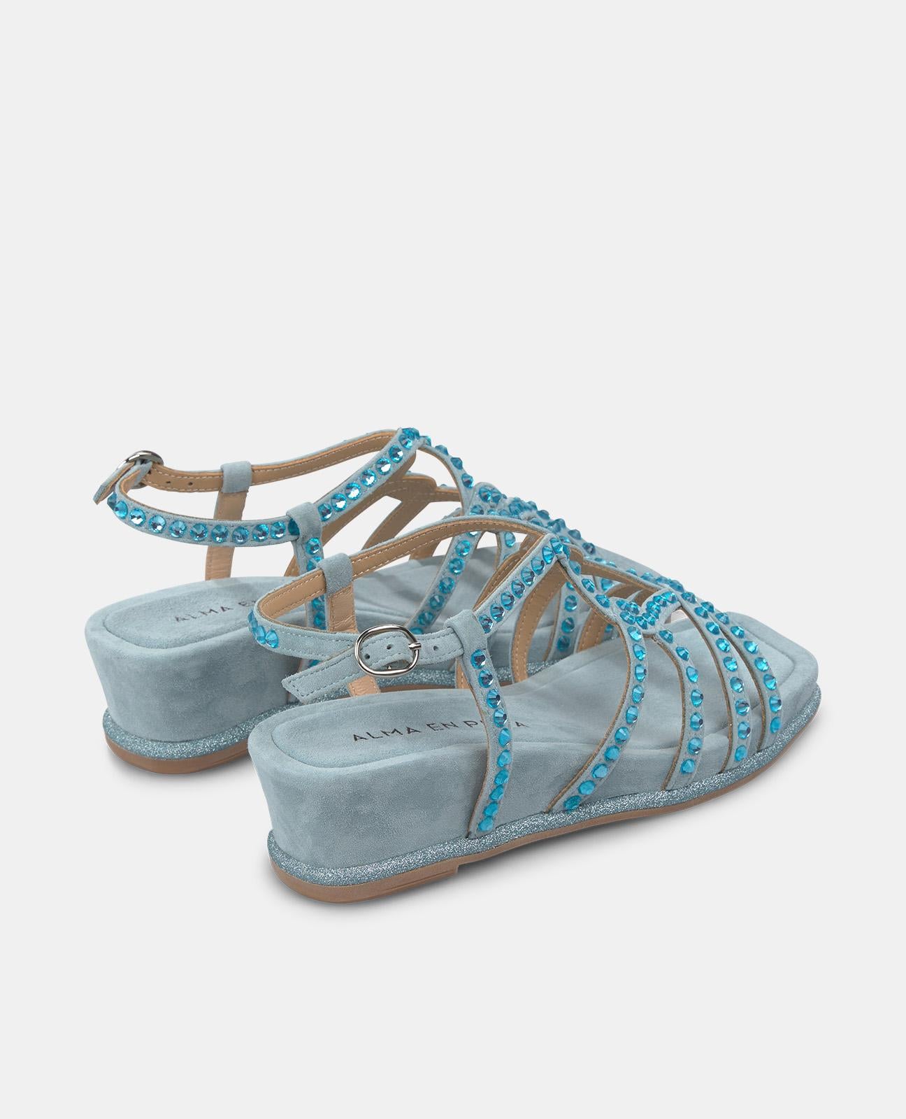 alma-en-pena-mittlere-keilsandalen-blau-mit-strass-5-cm image 3