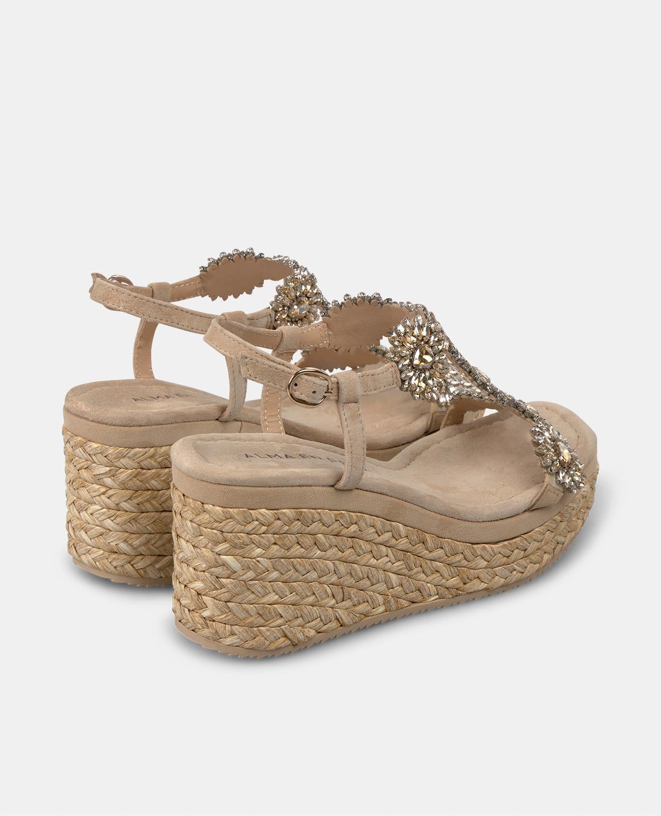 alma-en-pena-keilsandale-juwel-riemen-beige-7-cm image 3