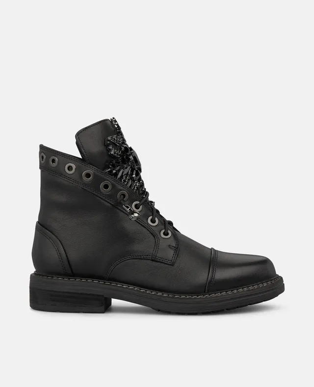 alma-en-pena-leather-military-ankle-boots-leder-stiefelette-schwarz image 1