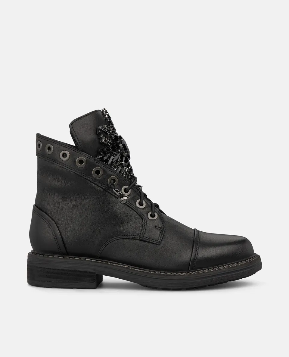 alma-en-pena-leather-military-ankle-boots-leder-stiefelette-schwarz image 1