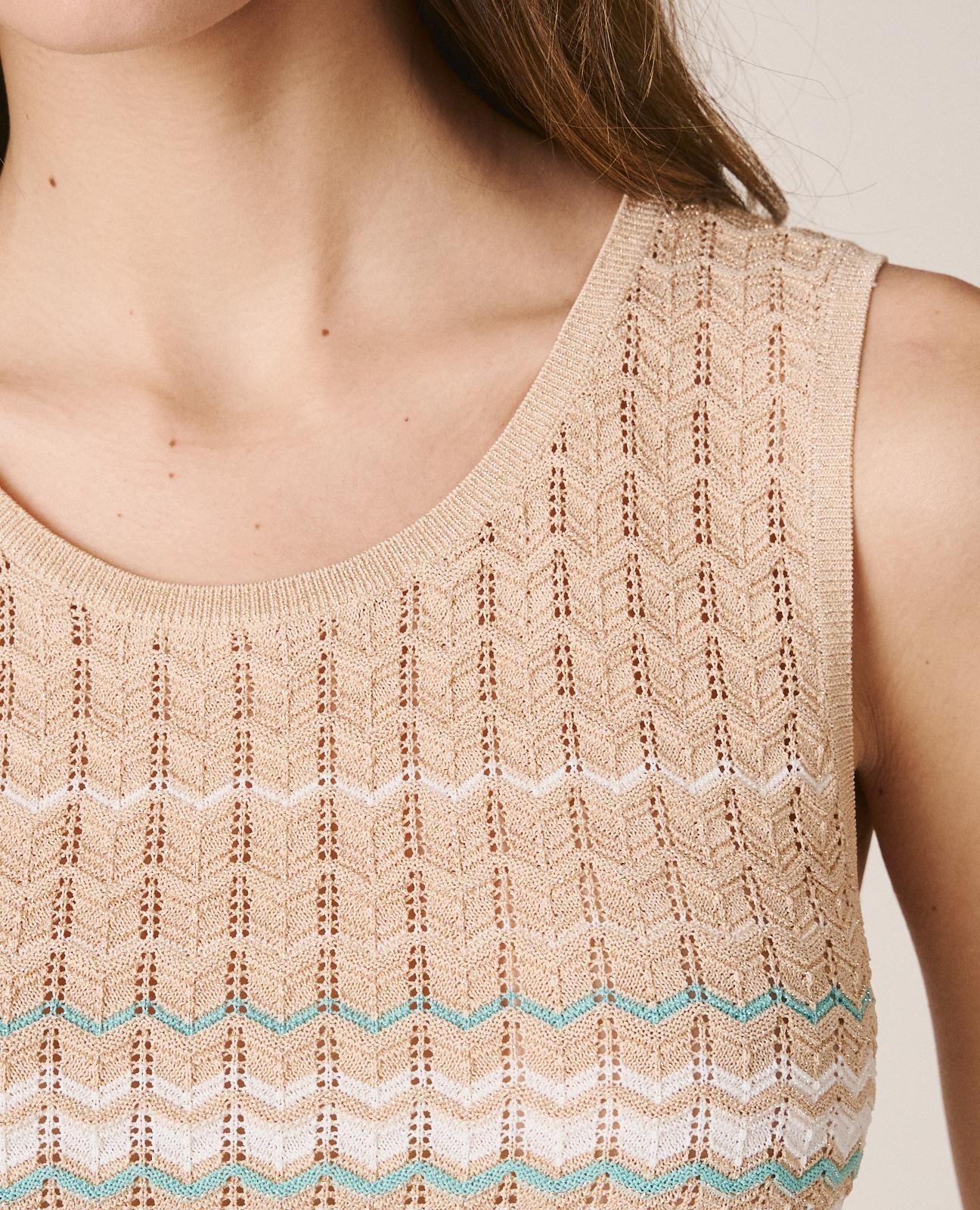 alma-en-pena-top-rmellos-blau-buntes-stricktop-mit-geometrie-muster image 7
