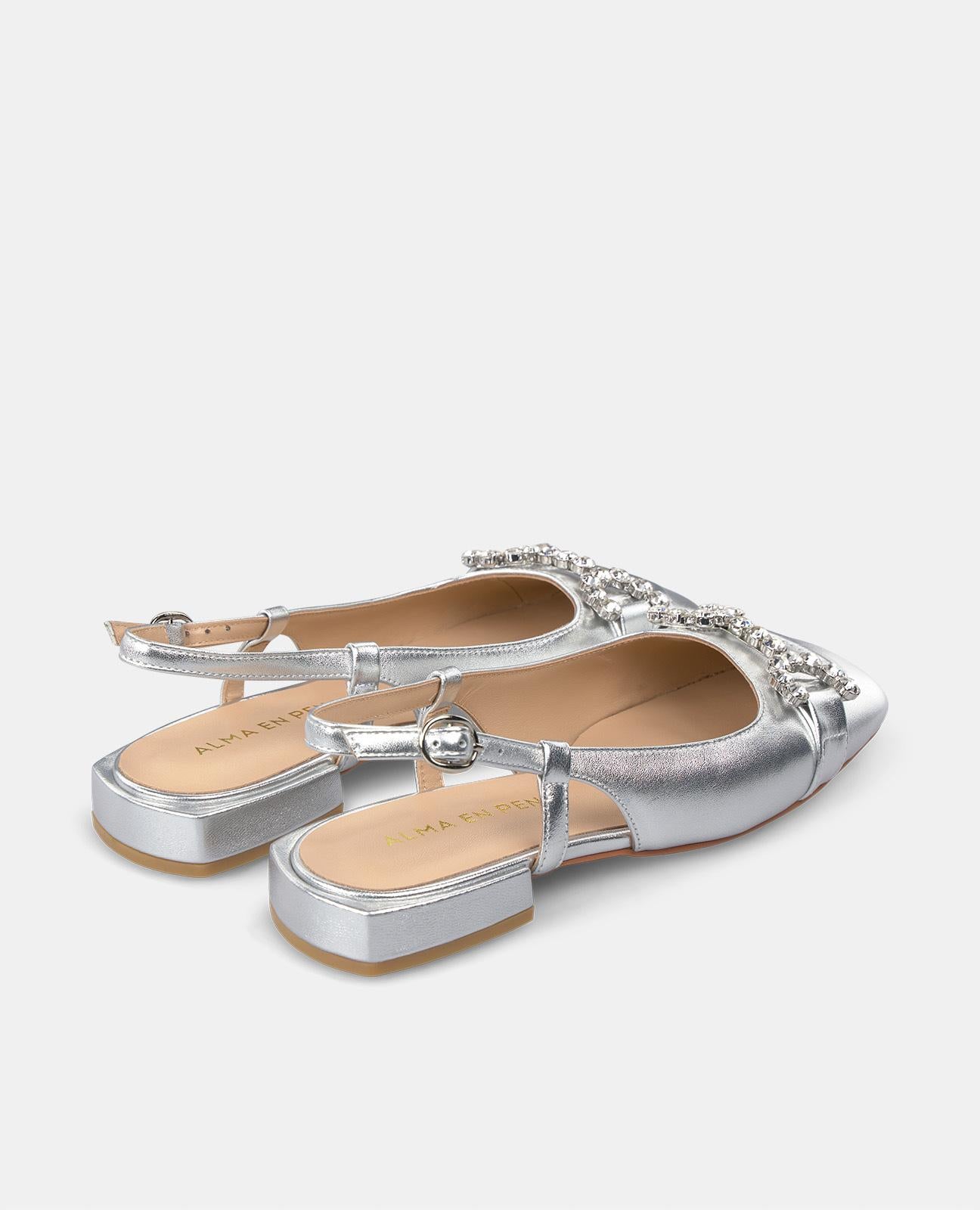 alma-en-pena-ballerina-flach-2-cm-mit-strass-in-silber image 3