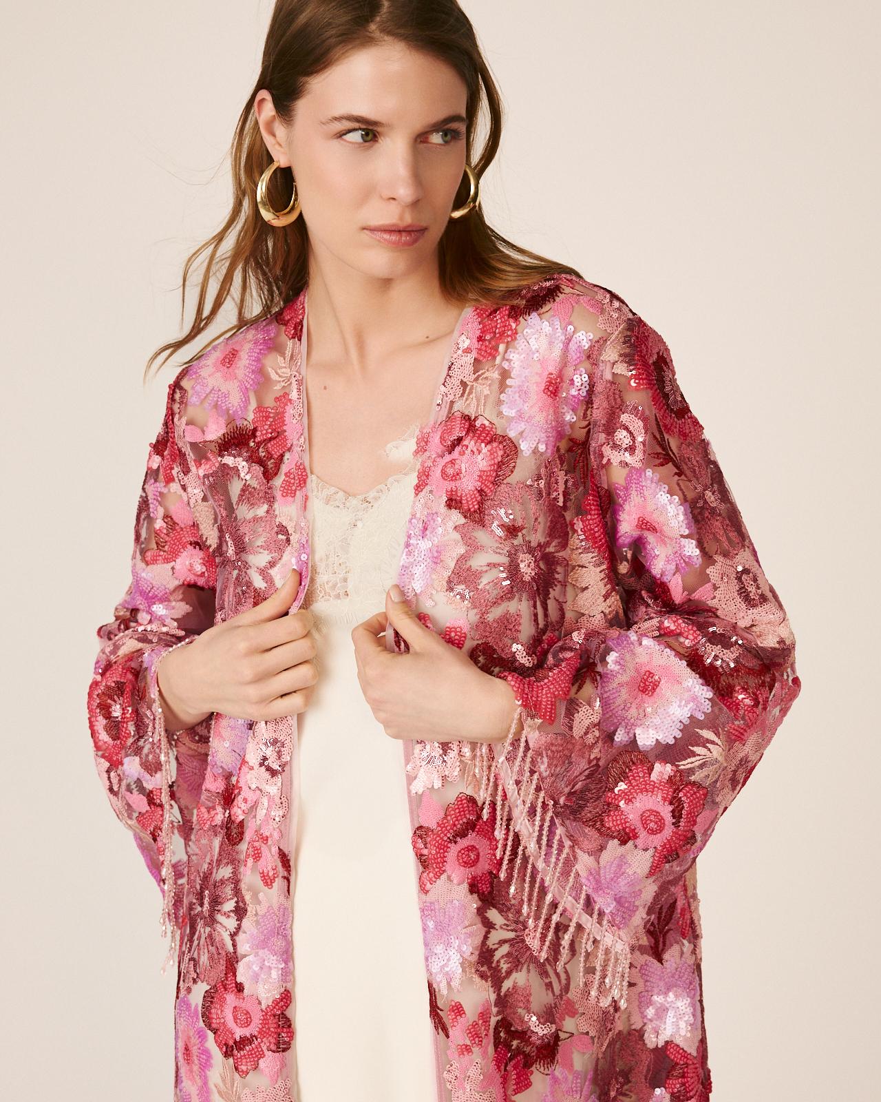 alma-en-pena-floral-kaftan-fuchsia-pailletten image 4