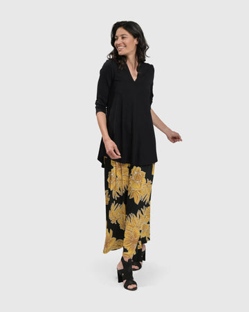 alembika-luau-palazzo-pants-gold-weite-hose-floral image 2